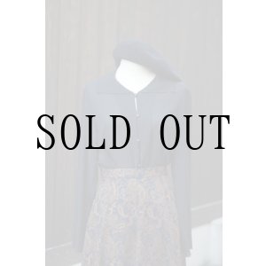 画像: "NORY BEARDS" 無地 黒 長袖 ブラウス  シースルー[20519]