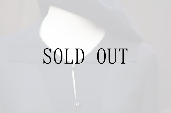 画像2: "NORY BEARDS" 無地 黒 長袖 ブラウス  シースルー[20519]