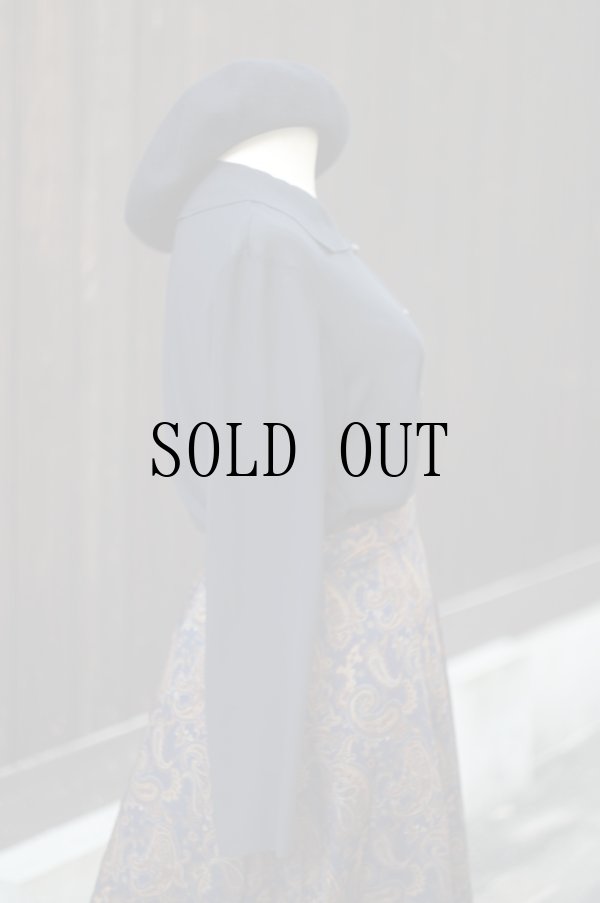 画像4: "NORY BEARDS" 無地 黒 長袖 ブラウス  シースルー[20519]