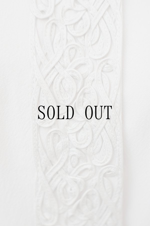 画像5: "Hana no blouse" 無地 グレー系 長袖 ブラウス 比翼 レース襟[20519]