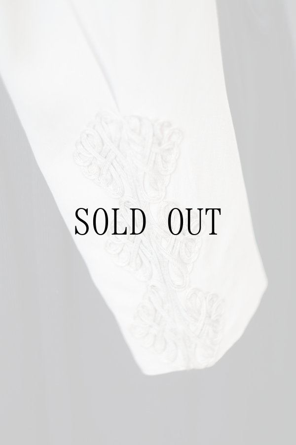 画像7: "Hana no blouse" 無地 グレー系 長袖 ブラウス 比翼 レース襟[20519]