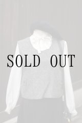 画像: ”PANPA MIA” 無地 グレー ベスト ノーカラー 後開き ポケット[20534]