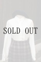 画像: ”BALENCIAGA” 無地 白 長袖 ブラウス レギュラーカラー 比翼 ポケット風[20538]