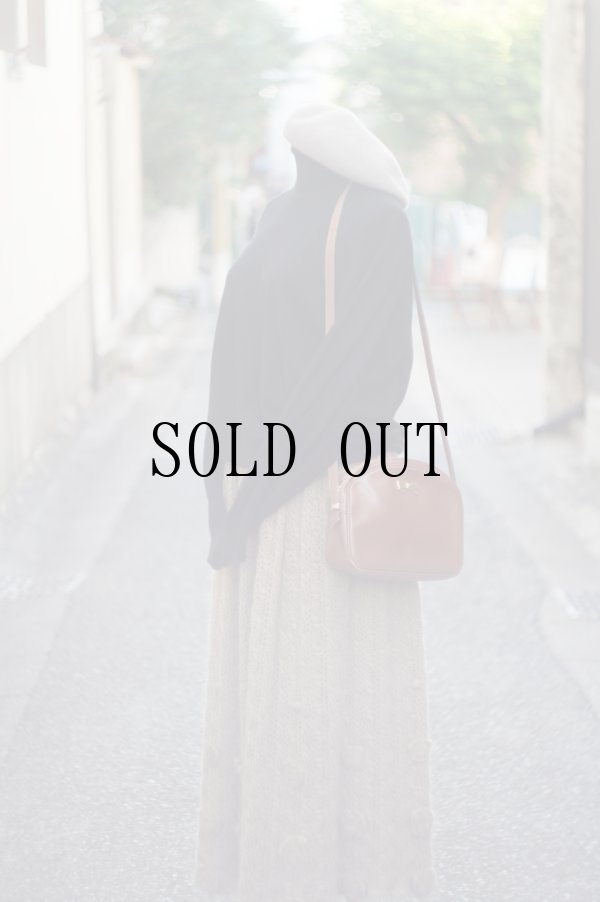 画像8: "PINK HOUSE" 無地 ウール  モヘア ブラウン  スカート フレア お花 w60?66cm[20432]