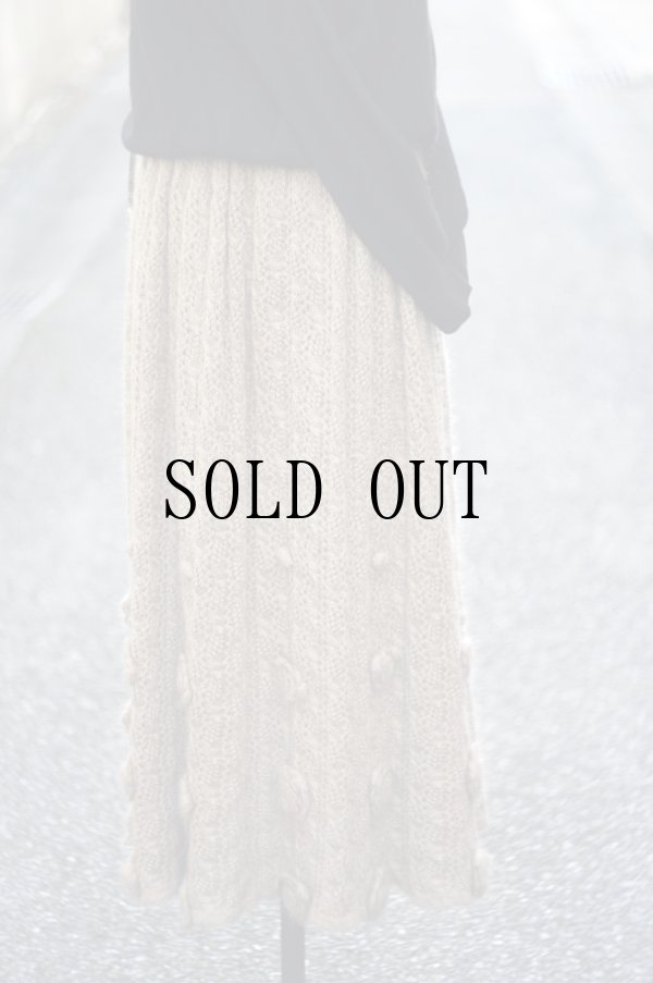 画像4: "PINK HOUSE" 無地 ウール  モヘア ブラウン  スカート フレア お花 w60?66cm[20432]