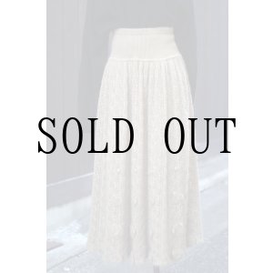 画像: "PINK HOUSE" 無地 ウール  モヘア ブラウン  スカート フレア お花 w60?66cm[20432]