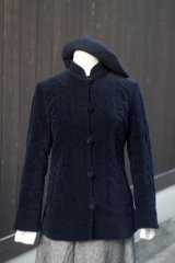 画像: 黒系 無地  マオカラー  ベロア ジャケット[20436]