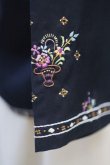 画像9: 無地 黒 チャイナブラウス 長袖 チャイナボタン マオカラー 刺繍[18816]