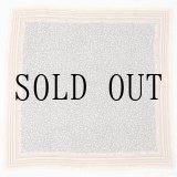 画像: ベージュ 花柄 ストライプ シルク スカーフ 79cm×79cm[20075]