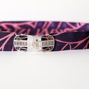 画像: 総柄 パープル×ピンク系 アンティークベルト[20388]