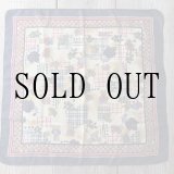 画像: テディベア＆ラビット 絵模様 スカーフ 51cm×51cm[19940]