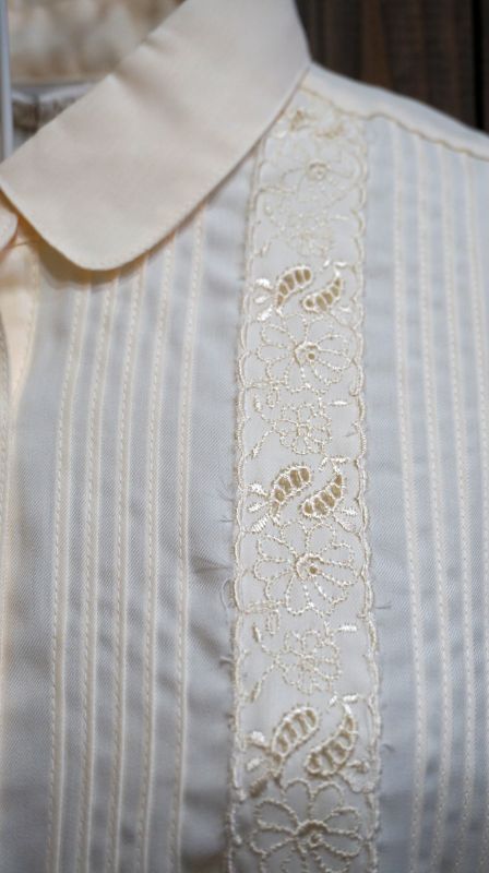 画像: 無地 カラー 長袖ブラウス 丸襟[15258]