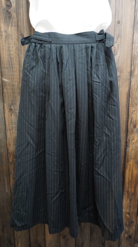 画像2: ストライプ柄 黒 ブラック フレアスカート /w63~69cm(ゴム)[42004]