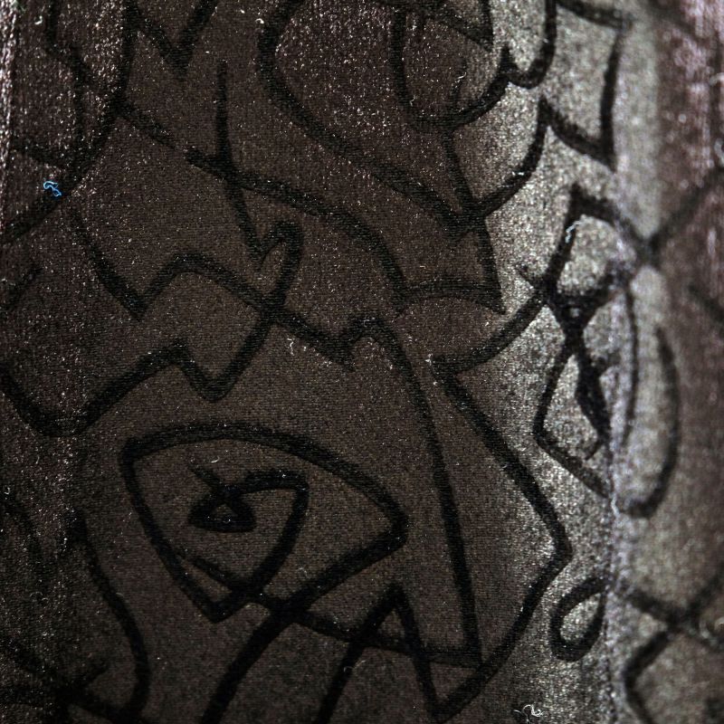画像: 柄 ブラック スカート ポリエステル フレア w/66cm [16596]