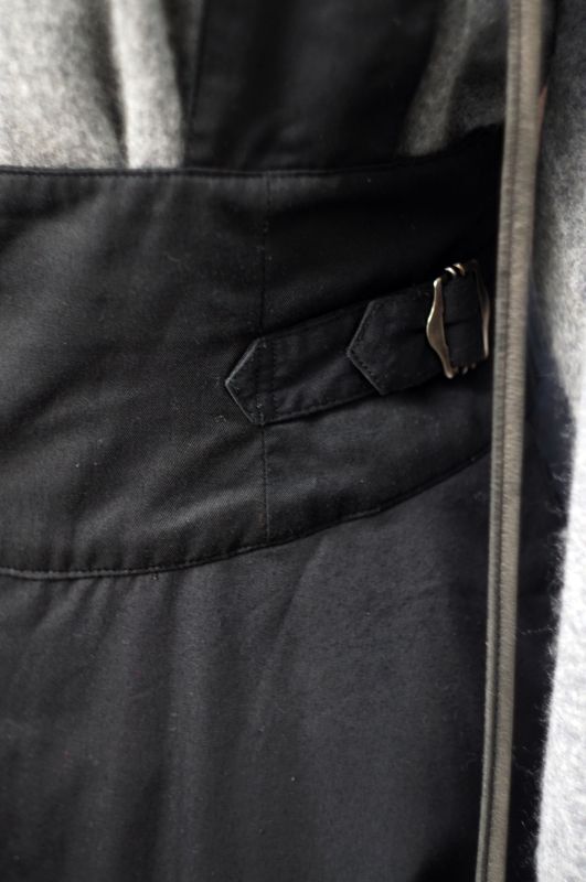 画像: 無地 ブラック ポリエステル/レーヨン混 ジャンパースカート ベルト付き ポケット [16851]