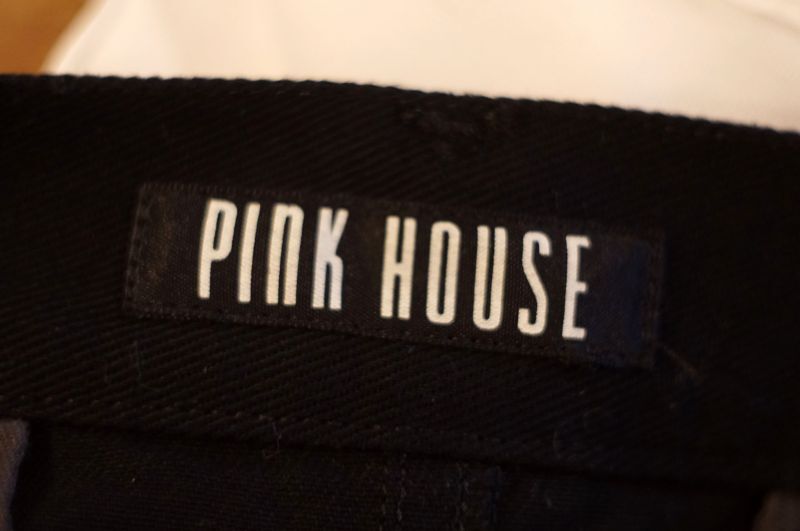 画像: "PINK HOUSE"黒 コットンツイル 無地 スカート サイドボタン w64cm 丈80cm[17668]