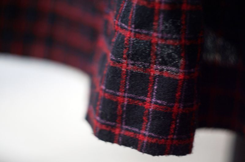 画像: チェック柄 赤×黒 フレアスカート w62cm [17941]
