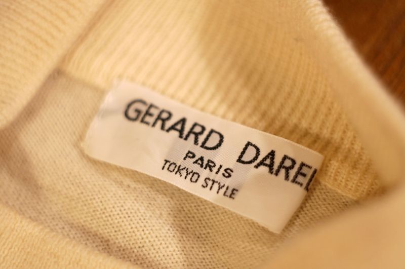 画像: "GERARD DAREL" 無地 オフホワイト 長袖 ウール ニット セーター モックネック [17948]