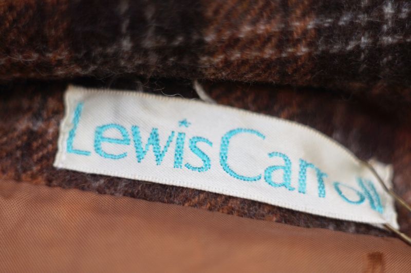 画像: ”Lewis Carroll”チェック柄 ブラウン系 コート ウール レギュラーカラー[18147]