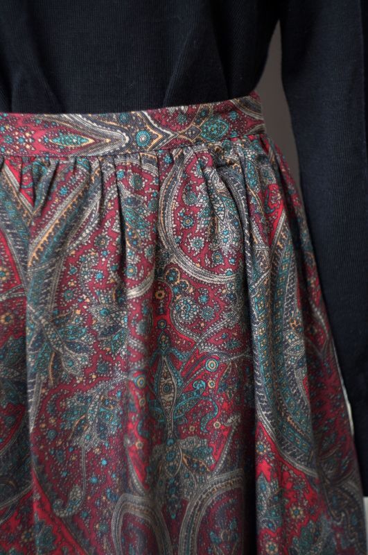 画像4: ”Ralph Lauren”ペイズリー柄 赤系 スカート w/67cm[18193]
