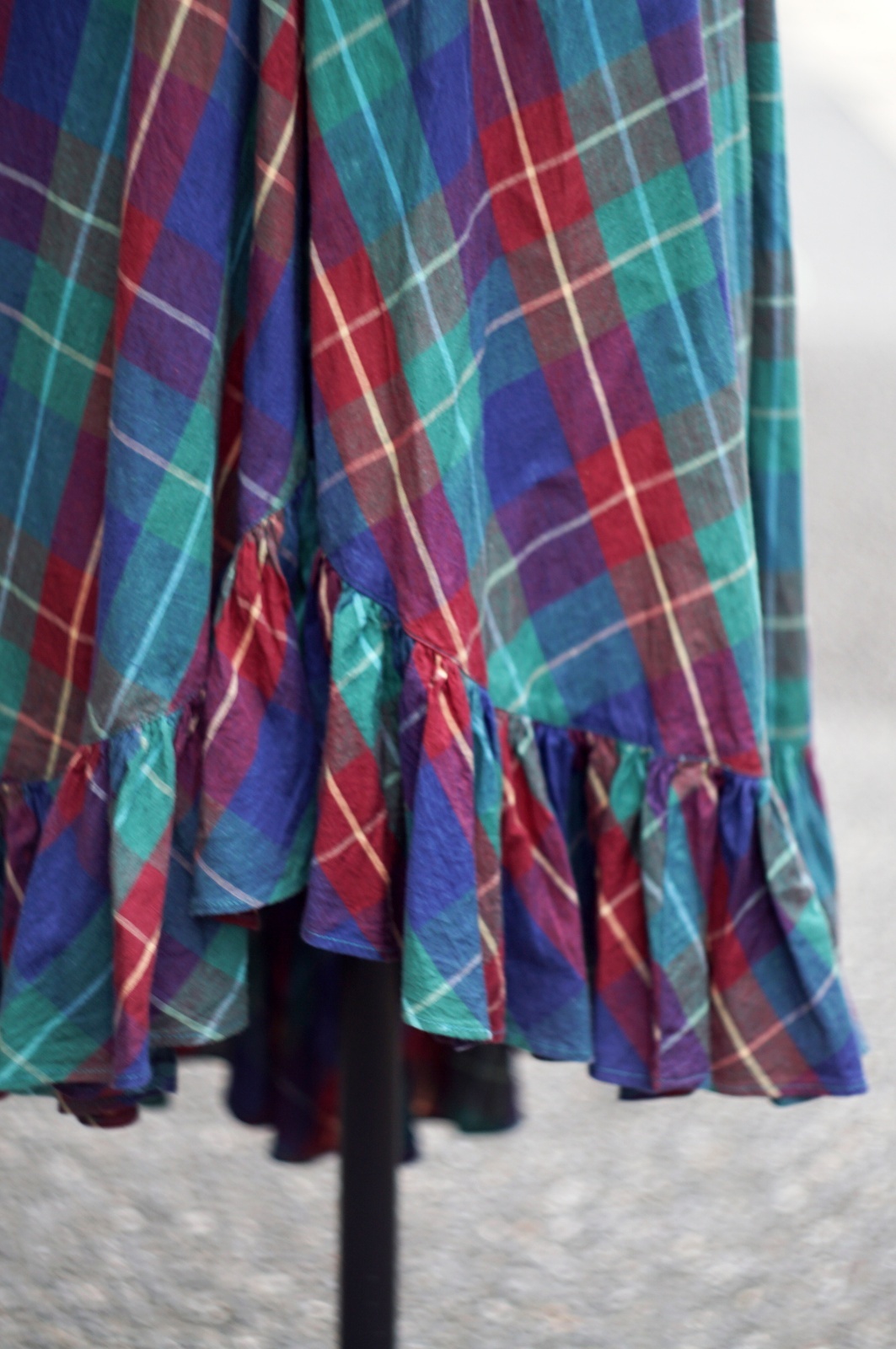 画像13: "TOUCHE" マルチカラー チェック柄 コットン 五分袖 レトロワンピース フリルカラー フリル[20064]