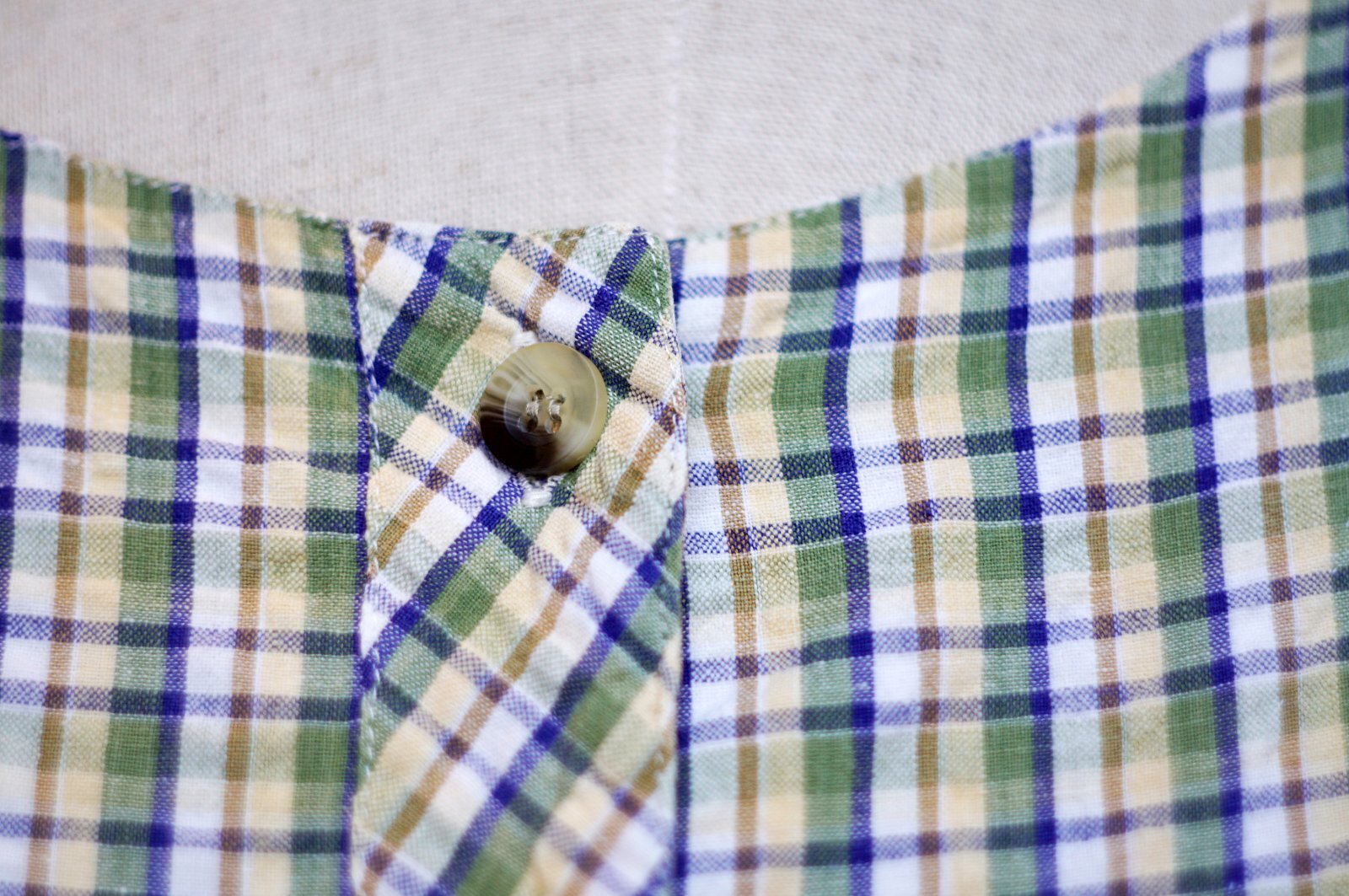 画像6: "Tokyo boire" グリーン系 チェック柄 フレンチスリーブ  レトロワンピース ラウンドネック シワ加工[20072]