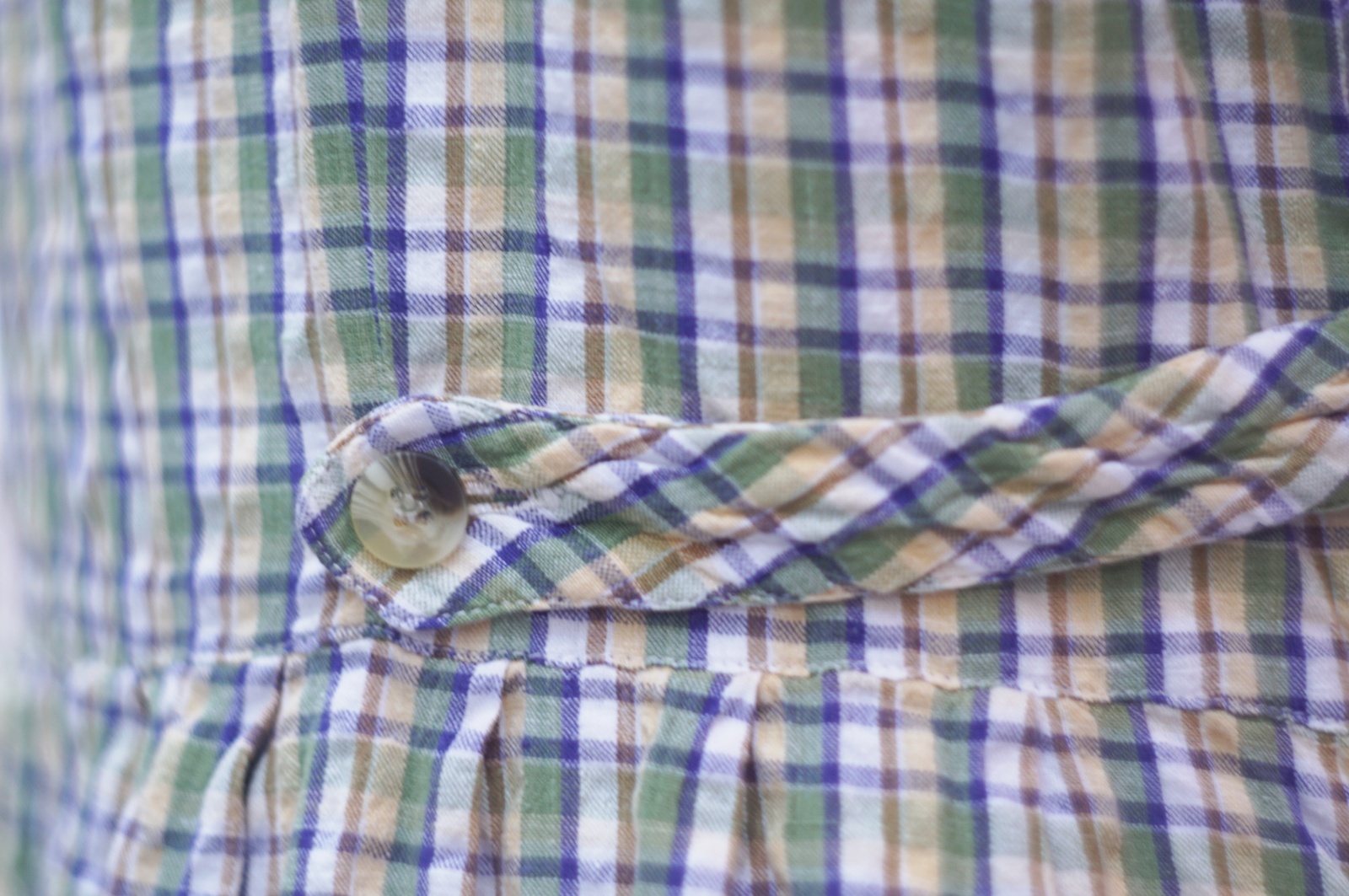 画像11: "Tokyo boire" グリーン系 チェック柄 フレンチスリーブ  レトロワンピース ラウンドネック シワ加工[20072]