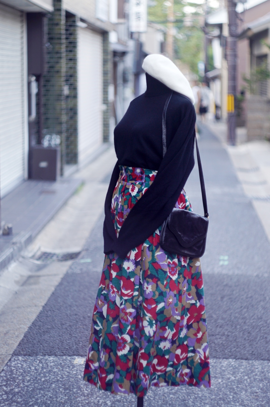 画像6: 黒 カシミヤ 無地 ニット タートルネック[20434]