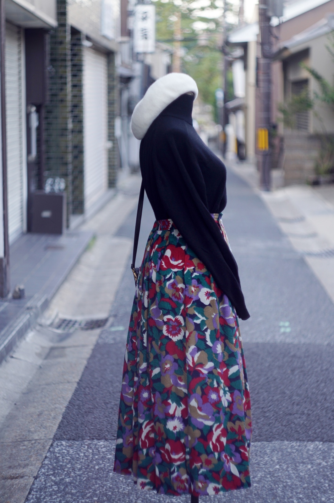 画像7: 黒 カシミヤ 無地 ニット タートルネック[20434]