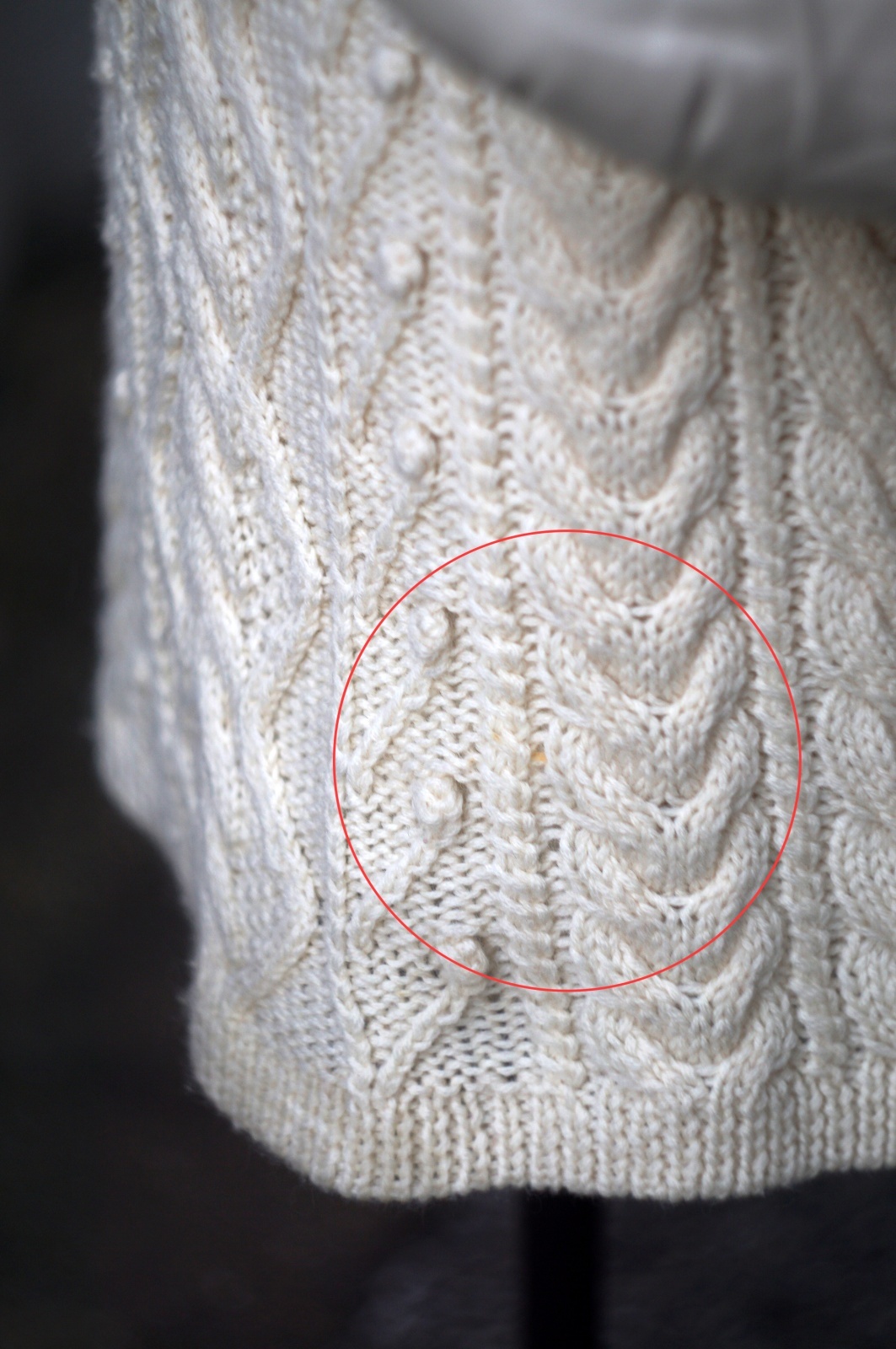 画像: "BELLE PAULE" アイボリー 無地 ニットカーディガン&スカート ツーピース セットアップ ラウンドネック アラン編み[20428]