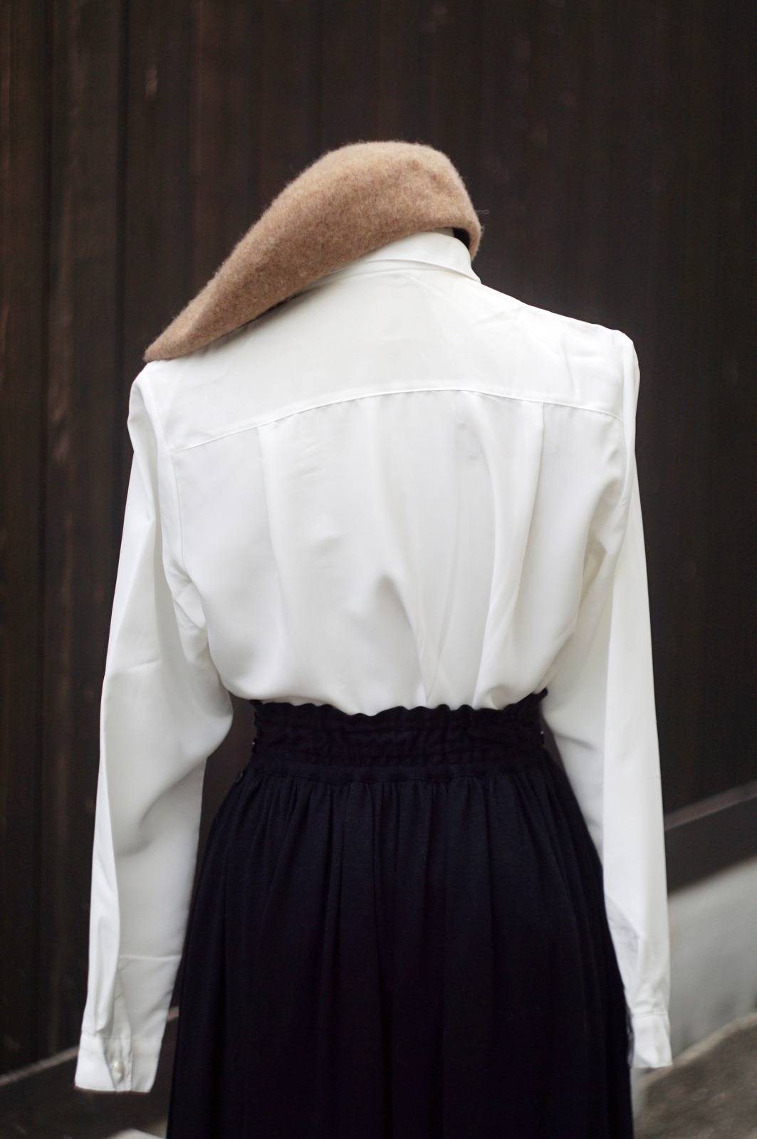 画像7: ”VIRIDIAN” 白 長袖 ブラウス レギュラーカラー ピンタック[20437]