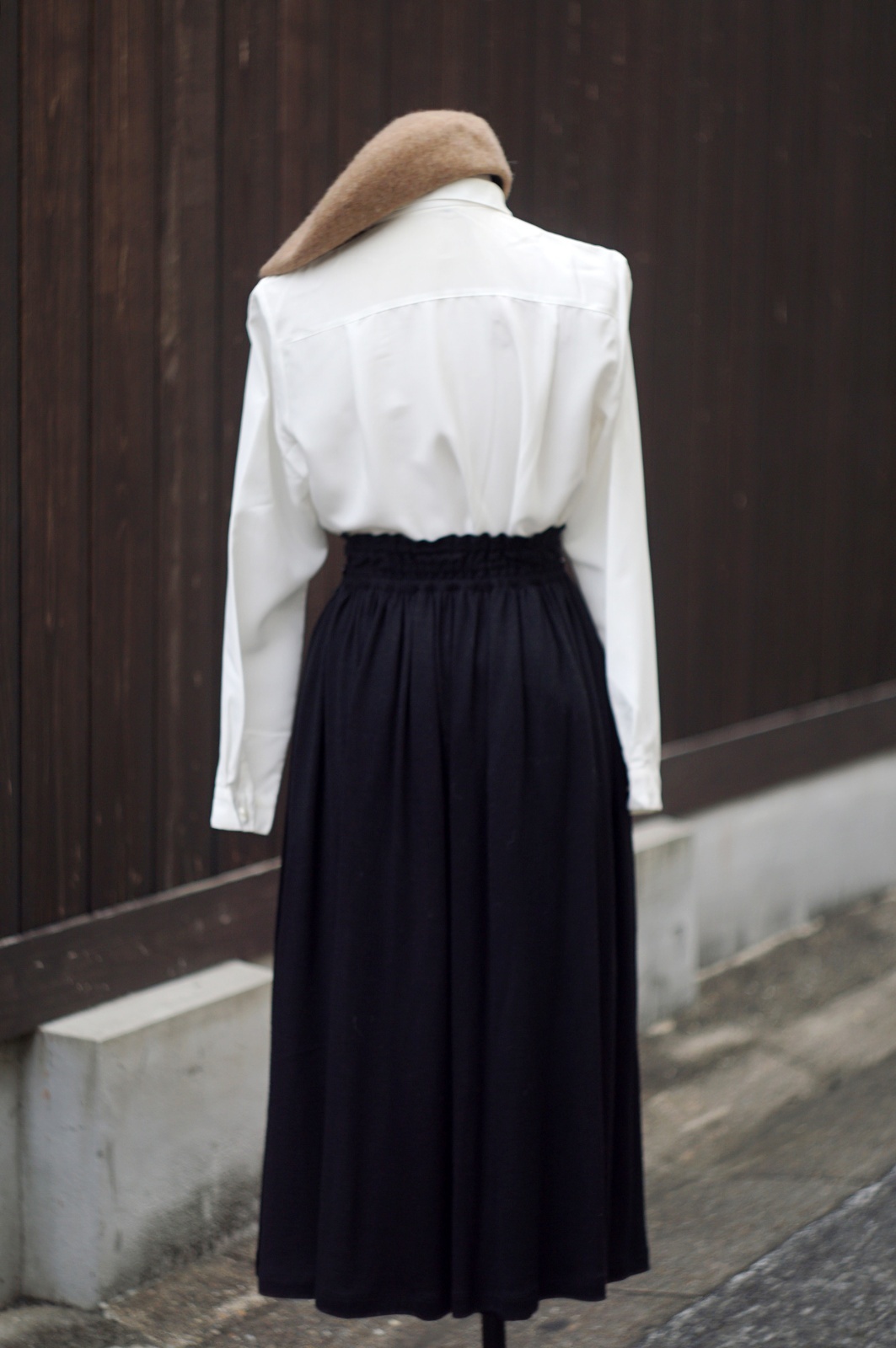 画像10: ”VIRIDIAN” 白 長袖 ブラウス レギュラーカラー ピンタック[20437]