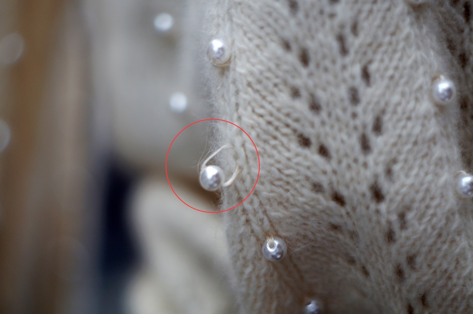 画像: ”SERA” 無地 白系 ウール ニット セーター ラウンドネック パール [20429]