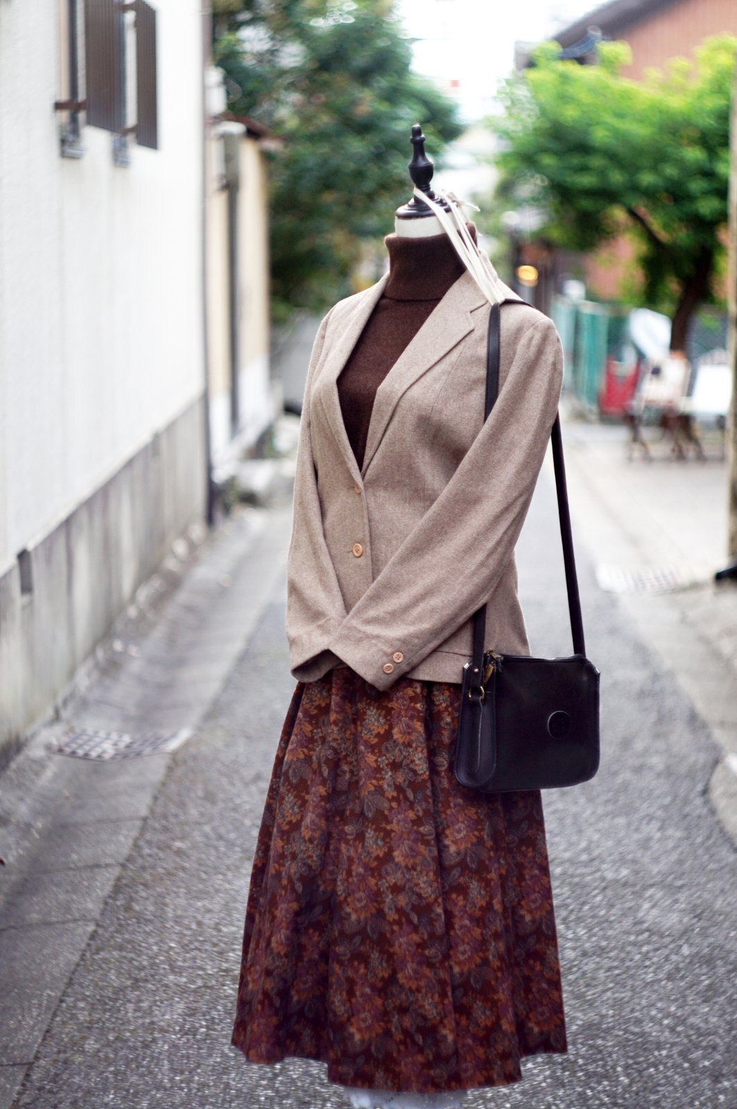 画像9: "Oshan de ea Renta" US製 ベージュ系 無地 ウール混 テーラード ジャケット[20451]