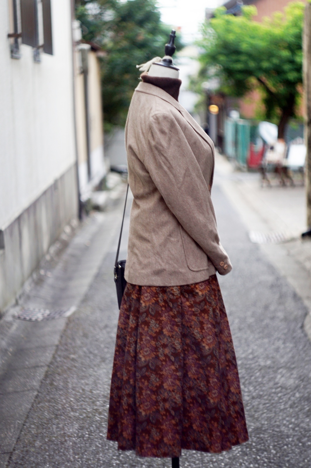 画像10: "Oshan de ea Renta" US製 ベージュ系 無地 ウール混 テーラード ジャケット[20451]