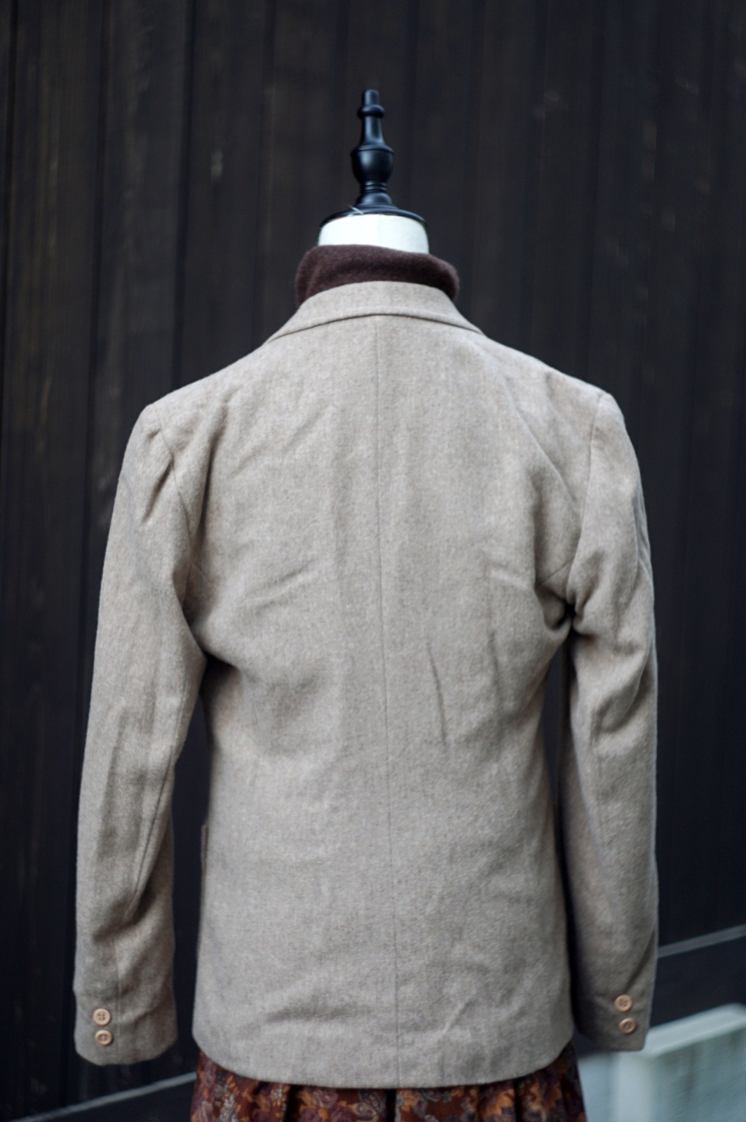 画像7: "Oshan de ea Renta" US製 ベージュ系 無地 ウール混 テーラード ジャケット[20451]