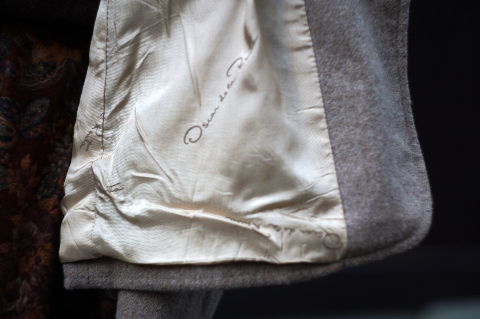 画像8: "Oshan de ea Renta" US製 ベージュ系 無地 ウール混 テーラード ジャケット[20451]