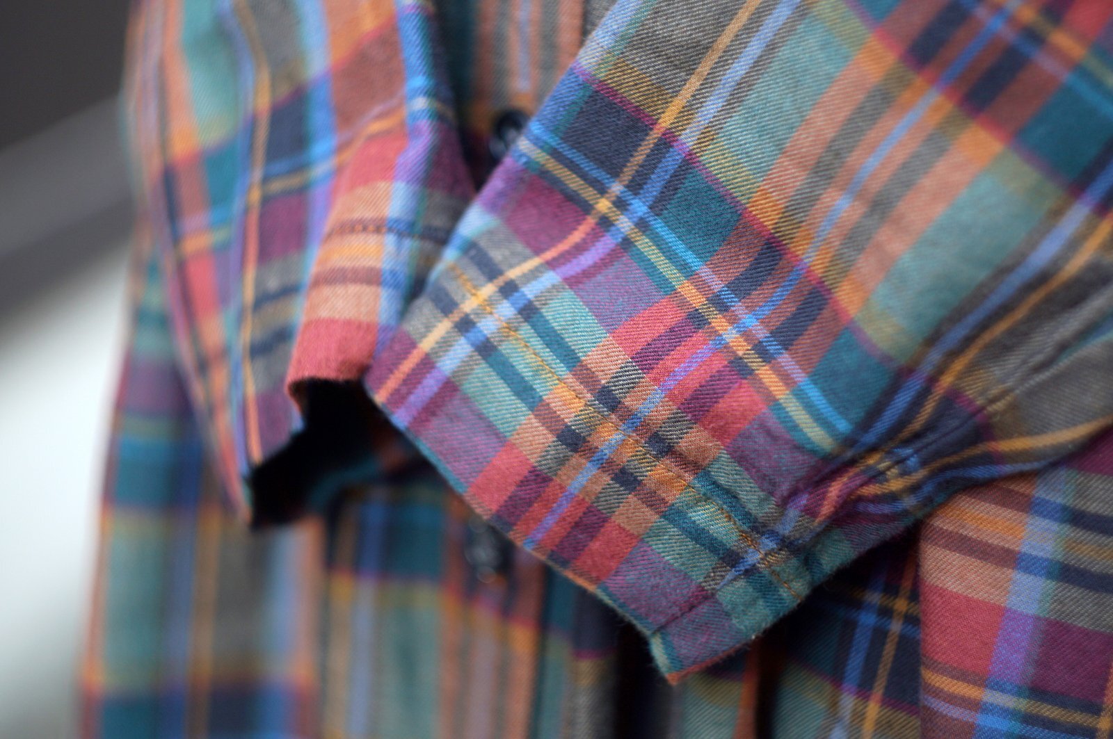 画像9: チェック柄 コットン ウール マルチカラー 長袖 レトロワンピース レギュラーカラー [20500]