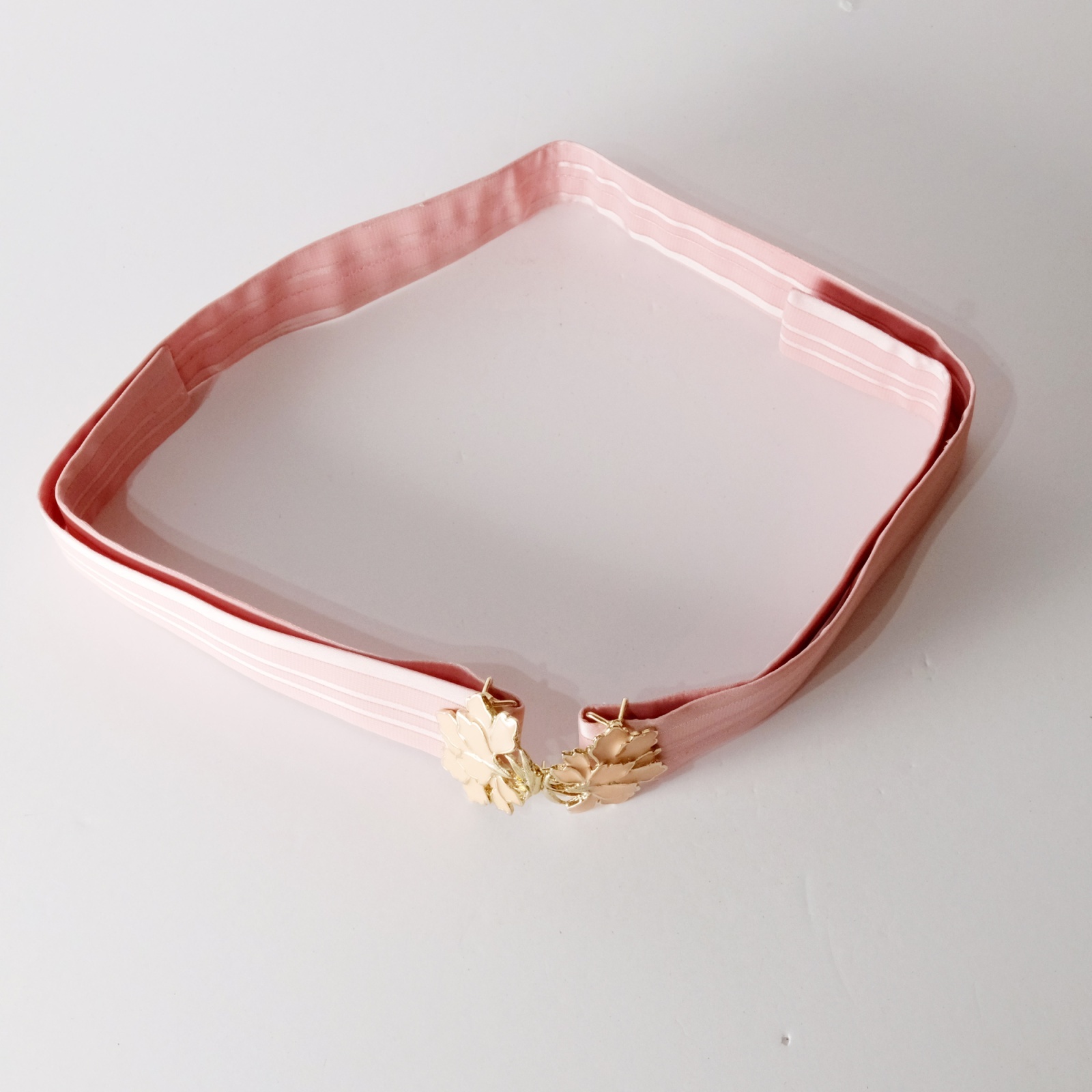 画像5: ストライプ柄 ピンク系 ラメ お花 アンティークベルト[20479]