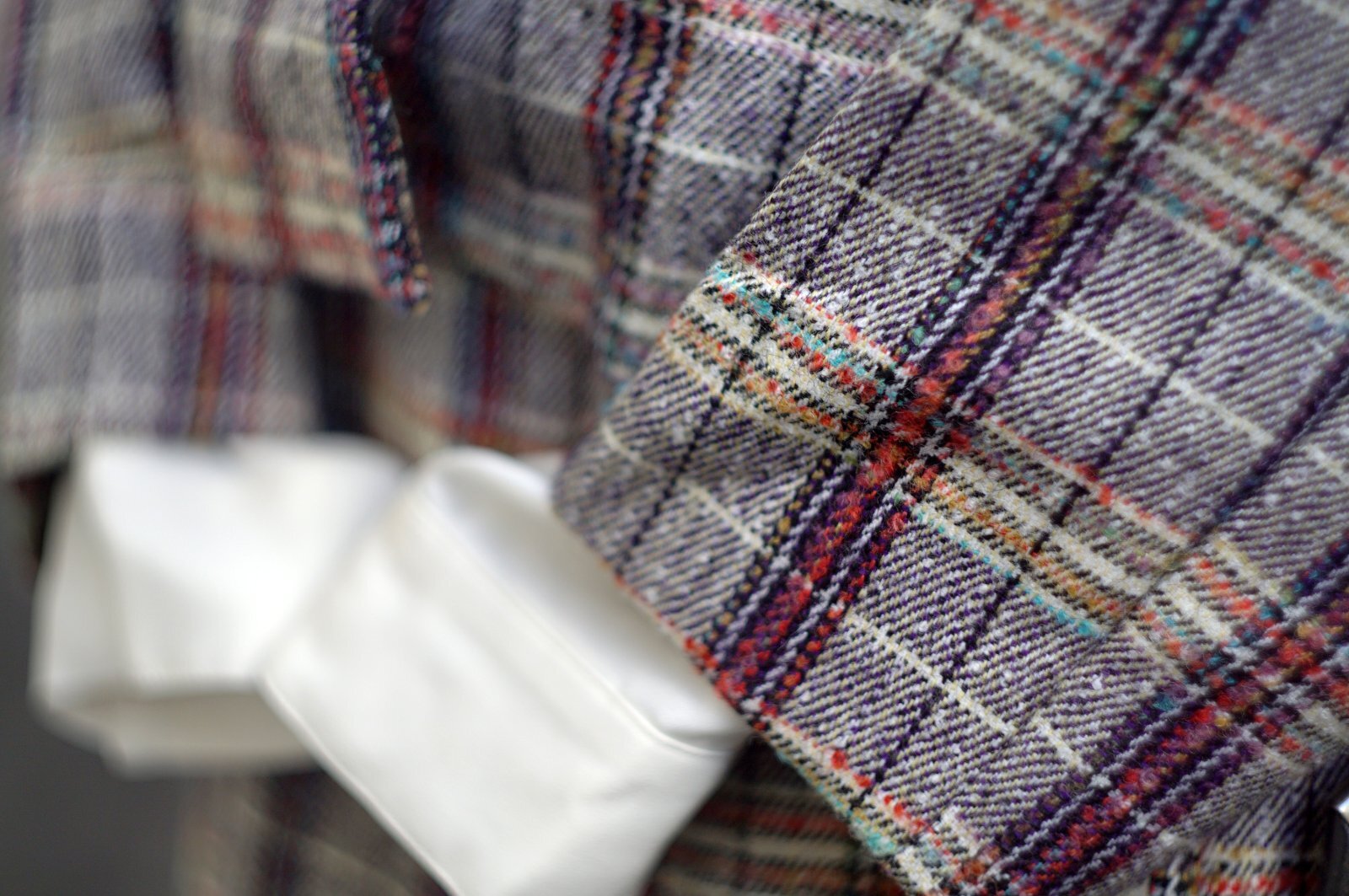 画像6: マルチカラー チェック柄 ツイード ジャケット＆ベスト&スカート スリーピース セットアップ [20503]