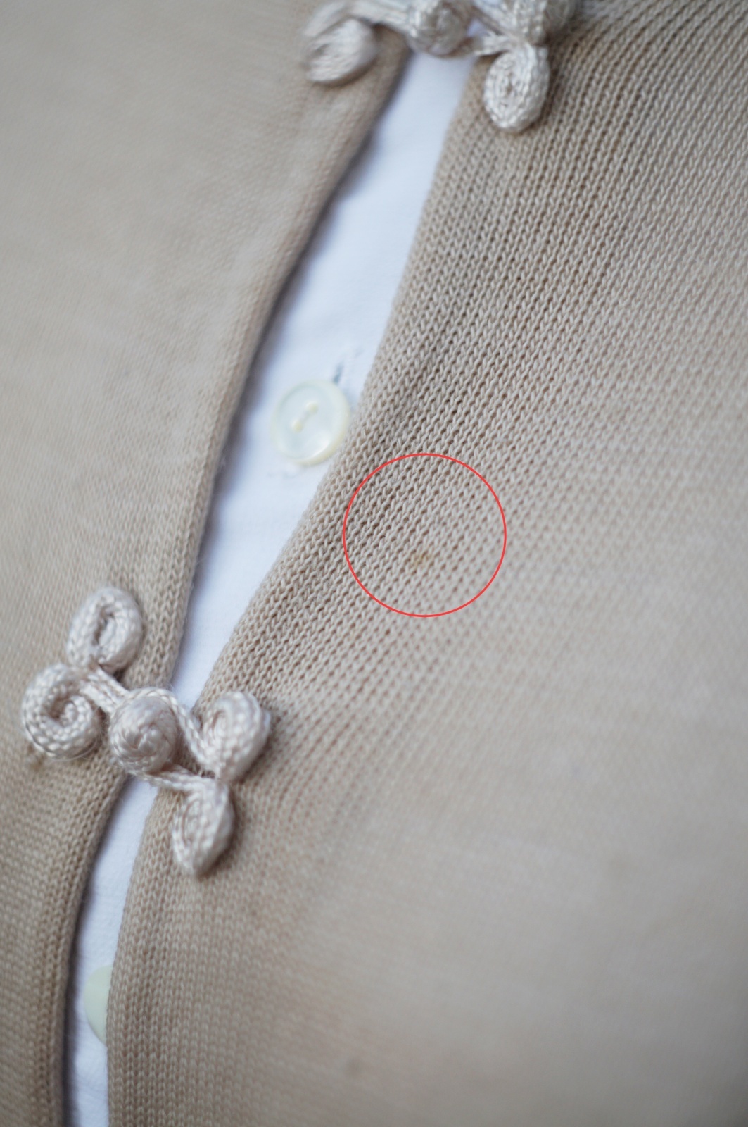 画像3: ”HAND” 無地 ベージュ ウール混 ニット カーディガン マオカラー[20524]