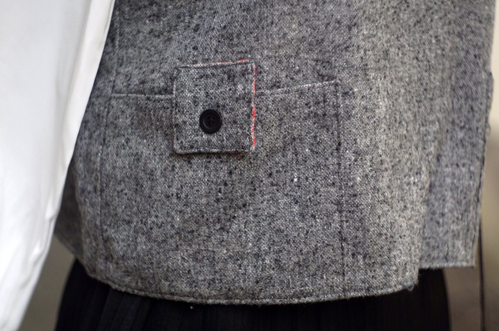 画像4: ”PANPA MIA” 無地 グレー ベスト ノーカラー 後開き ポケット[20534]