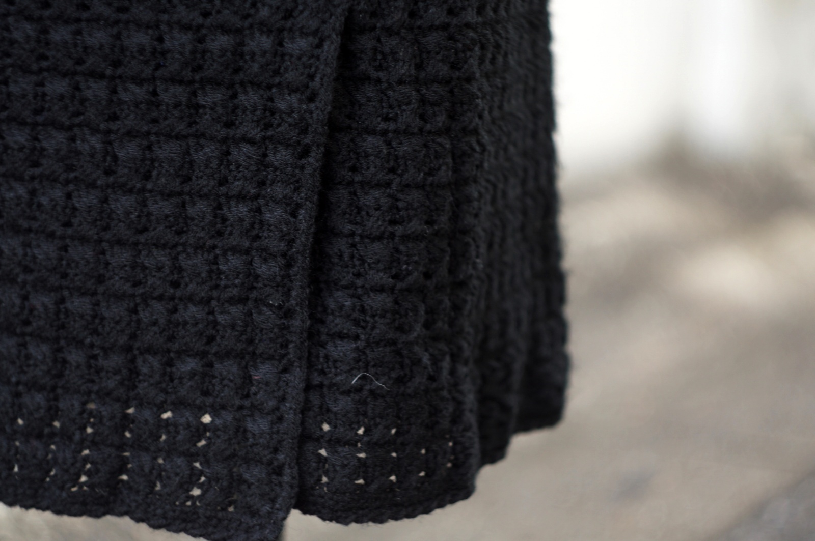 画像4: 無地  黒系 スカート タイト かぎ編み w63cm[20533]