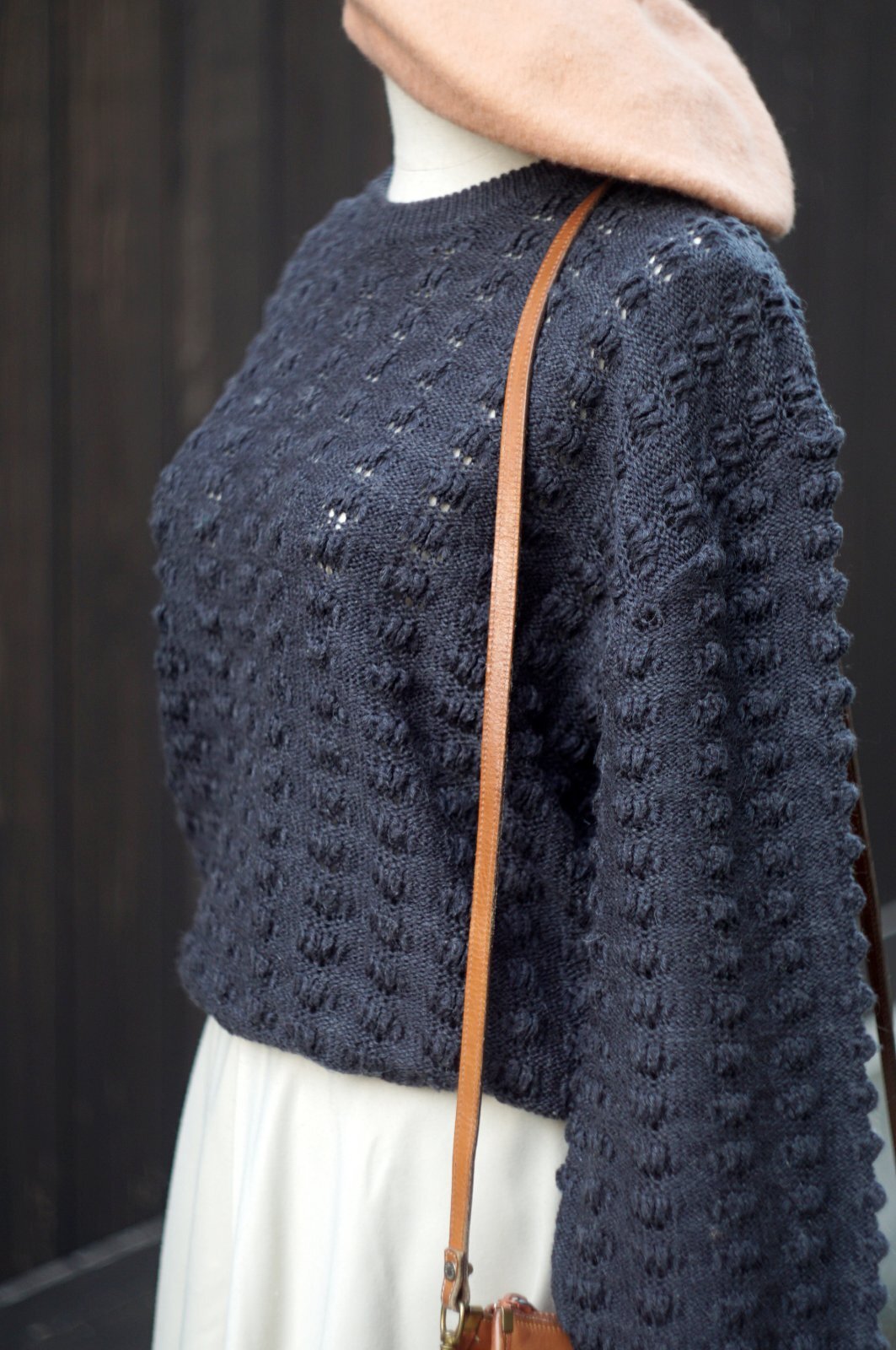 画像4: ”VELVE”  無地 グレー ウール混  ニット ラウンドネック [20544]