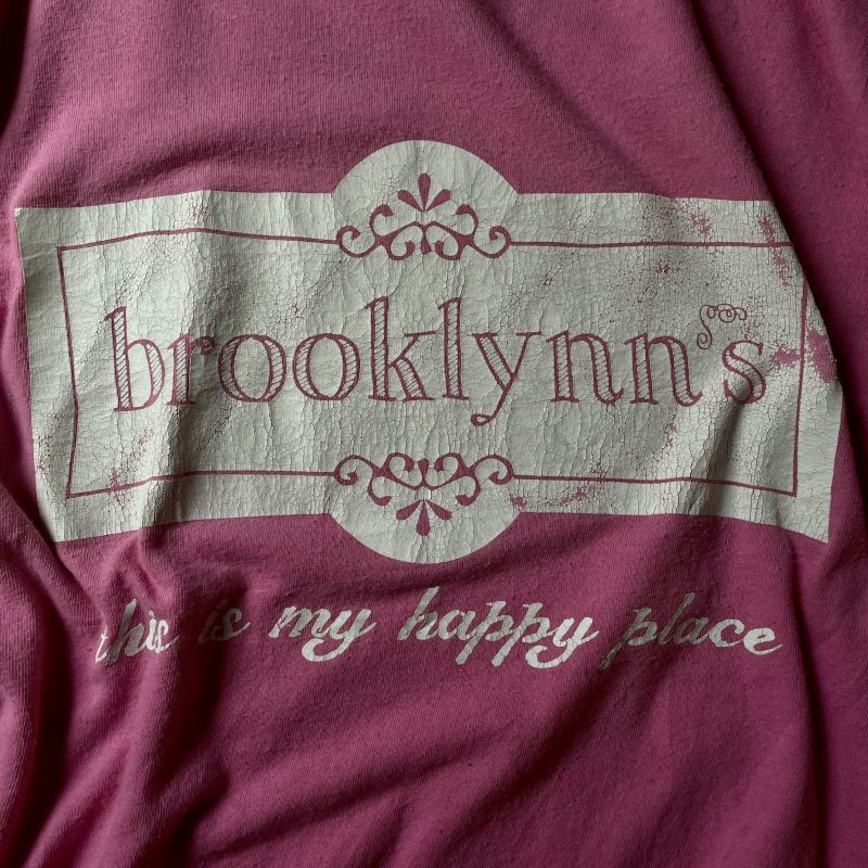 画像: ”brooklynn's” ピンク×白 半袖 プリント Tシャツ [17292]